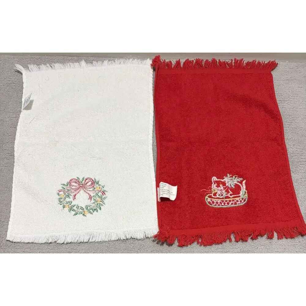 Decorative Christmas Hand Towel Lot of 12 Bath Kitchen Assorted Brands
